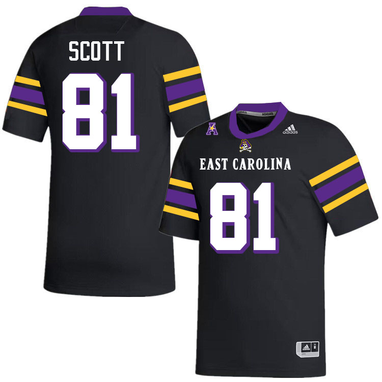 #81 Mason Scott East Carolina Pirates College Football Jersey Stitched-Black